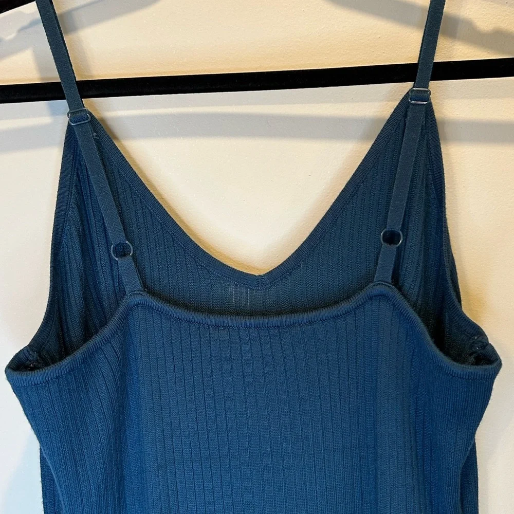 Teal Blue Bodycon Spaghetti Strap Sweater Dress XL - Picture 6 of 14